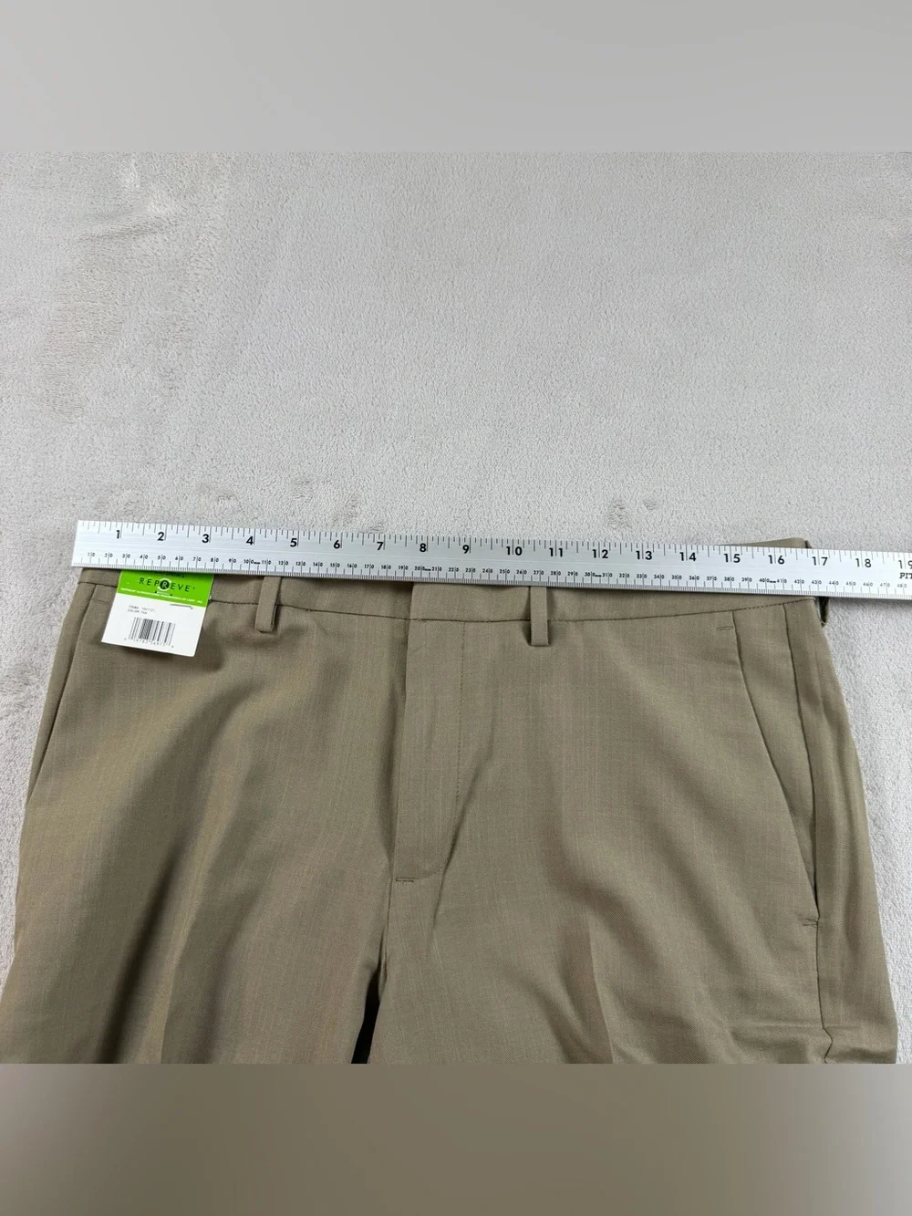Haggar Dress Pants Mens‎ 32x30 Tan Straight Fit Super Flex Waistband Repreve